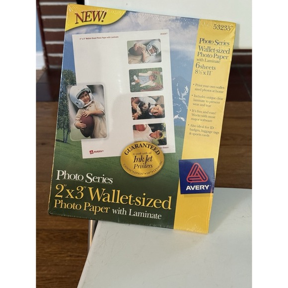 Avery Photo Series 2"x3" Wallet Sized Photo Paper  8.5 X 11 #53235 - Picture 1 of 5